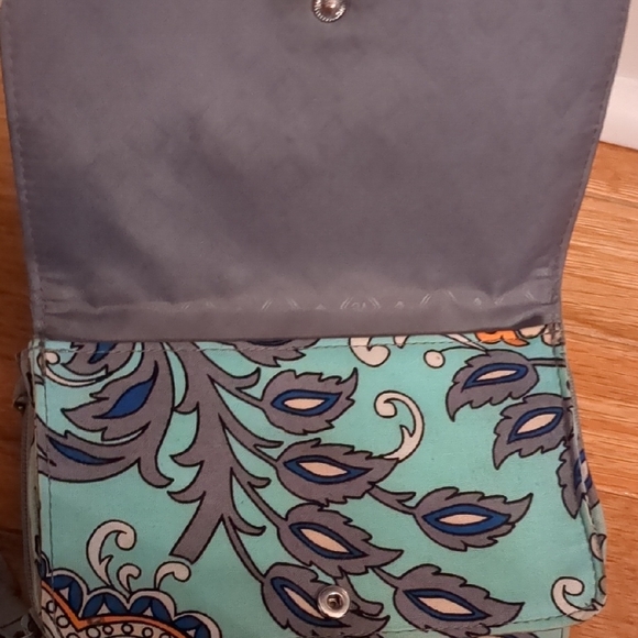 Vera Bradley Aqua and Orange Floral Wallet - Picture 3 of 8